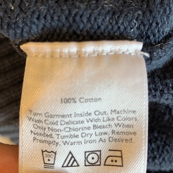 Eddie Bauer Navy and Charcoal Knit Sweater men’s small quarter zip - Picture 8 of 8